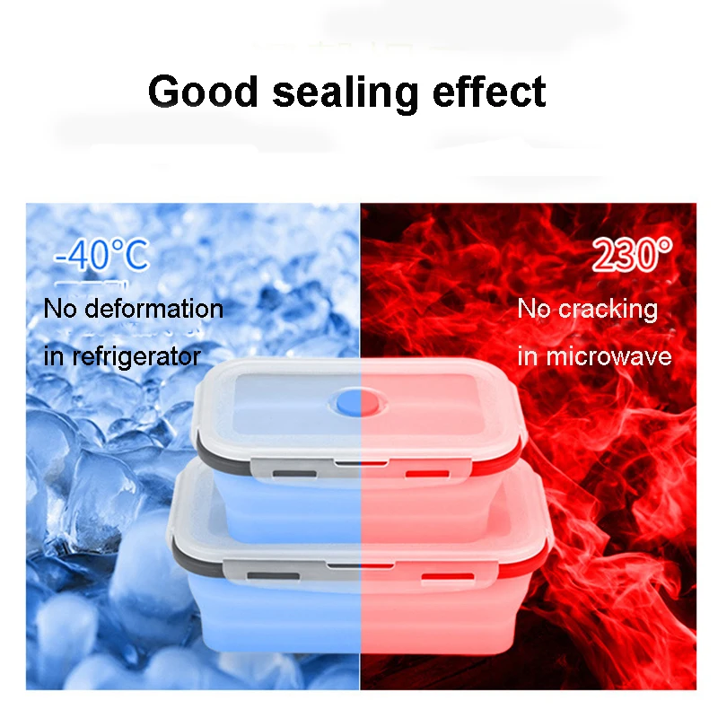 Силиконовый портативный контейнер для хранения пищевых продуктов складной