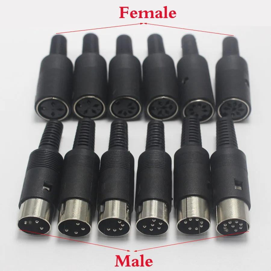 Штекер/гнездо паяльного разъема с пластиковой ручкой адаптер 13 мм 1 шт. DIN 3 4 5 6 7 8 Pin