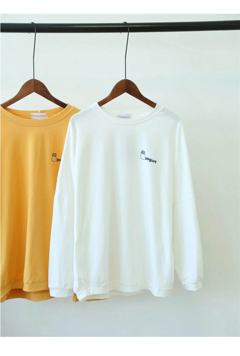 Camisetas Mujer осенние женские футболки корейский стиль Ulzzang Harajuku футболка с принтом в стиле хип-хоп женские свободные топы с длинными рукавами