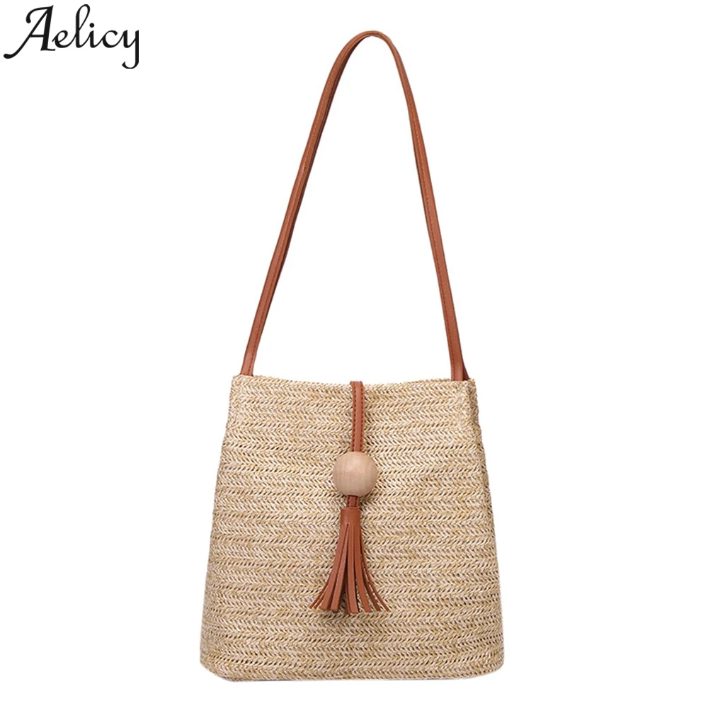 Женская сумка-мессенджер Aelicy вместительная сумка через плечо с плетеными