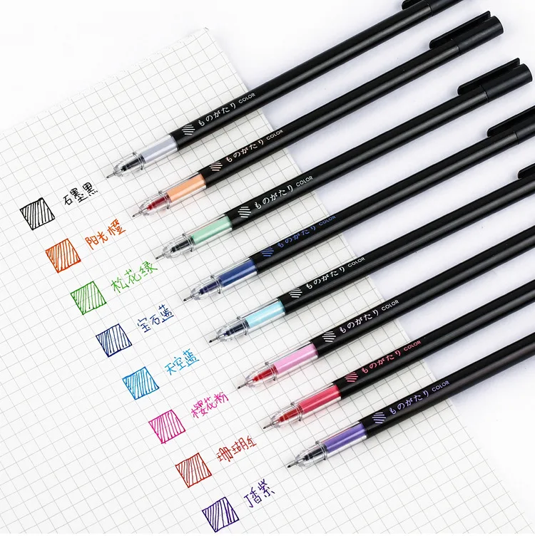 8 шт креативные DIY канцелярские принадлежности для школьников, студентов 0,5 мм цветные чернила гелевая ручка модная пуля журнал Fineline ручки
