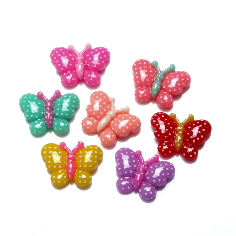 LF 50 шт Смешанные Бабочка Смола украшения бусины с плоской задней кабошон для