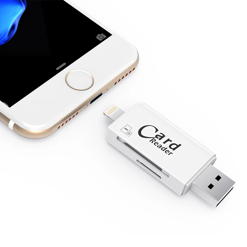 Новинка! USB 3 0 устройство для чтения Micro TF карт SD Lightning/USB/ OTG Устройство 2