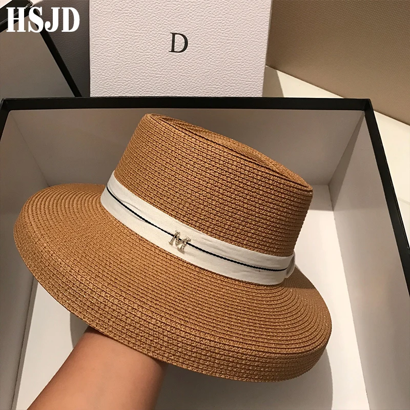 Шляпа женская Соломенная с широкими полями Модная Складная пляжная Панама от