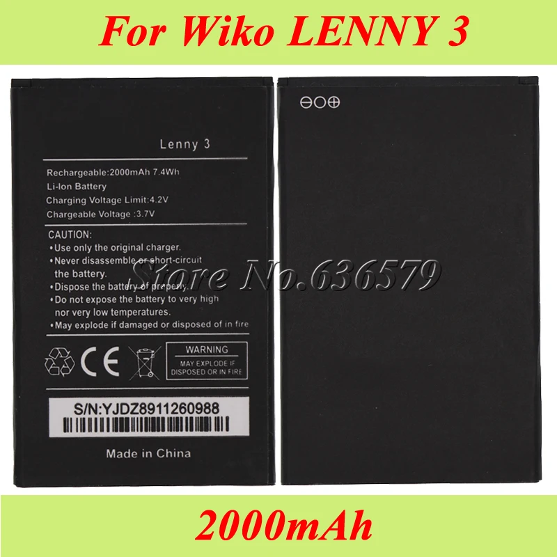Кожаный чехол бумажник для Wiko LENNY 3 Батарея 2000 мА/ч AKKU батарея|for wiko battery|battery forbattery