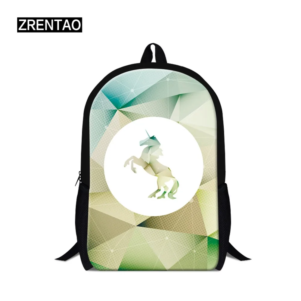 

ZRENTAO, новый модный школьный рюкзак с единорогом, полиэстер, двойная молния, сумки с животными, mochilas для подростков, Детские повседневные книж...