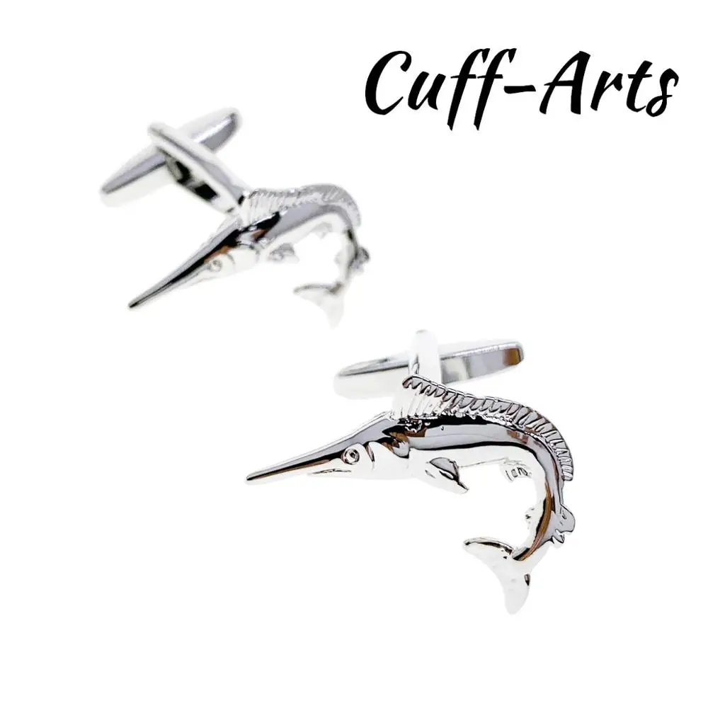 Запонки для мужчин запонки с изображением рыбы меча в подарок C10428|Зажимы