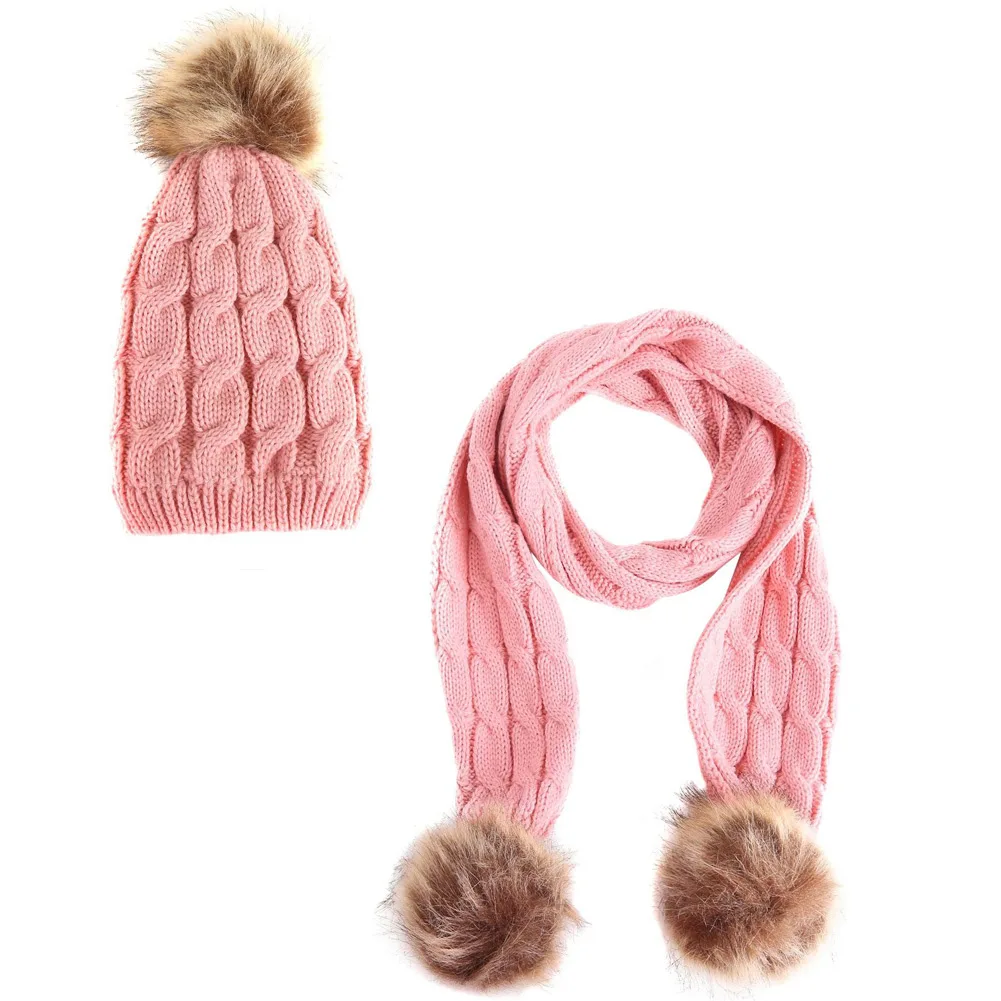 Детский шарф шейный платок вязаная шапка комплект сохраняющий тепло мягкий для