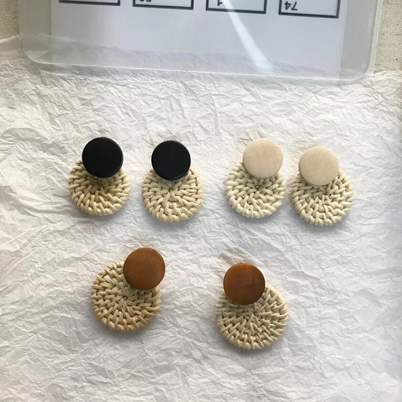 Корейские серьги ручной работы неправильной формы акриловые деревянные большие