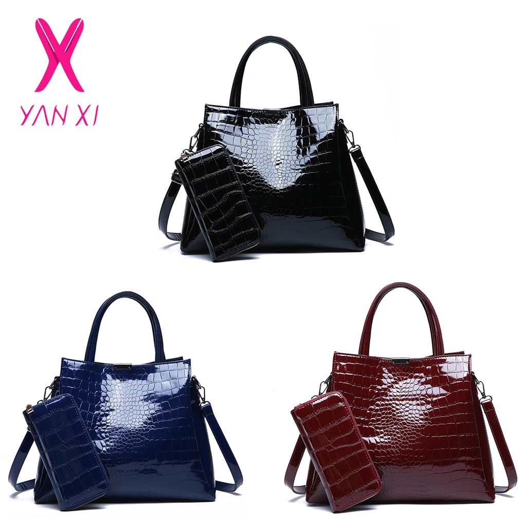YANXI роскошные сумки аллигатора Модные Женские Сумки Дизайнерские однотонные из