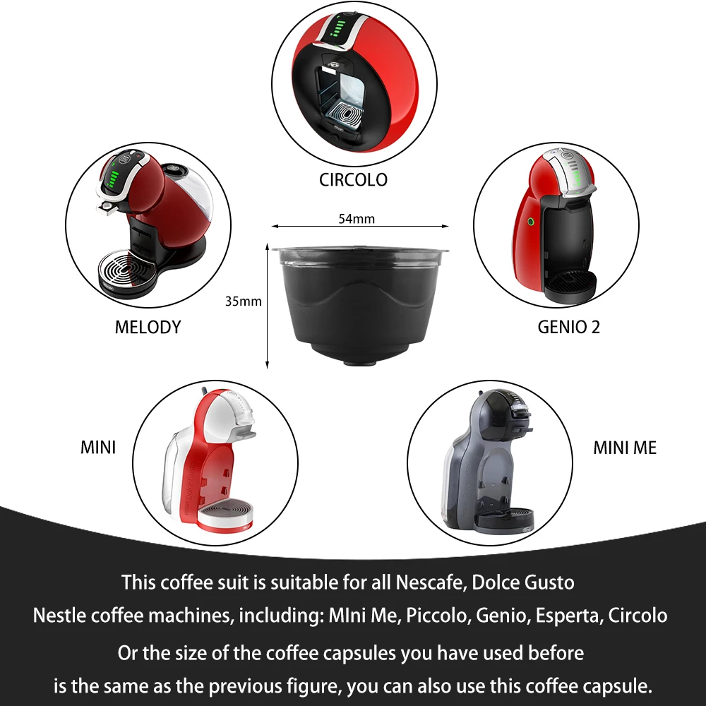 1/2/3 шт./лот многоразового Dolce Gusto многоразового пользования капсулы Кофе капсулы Пластик Совместимость с Nescafe Genio, пикколо, Esperta