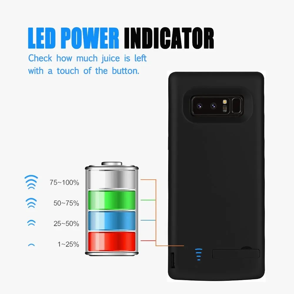 Power Bank Galaxy Note 8 чехол для аккумулятора 6500 мАч перезаряжаемый Расширенный