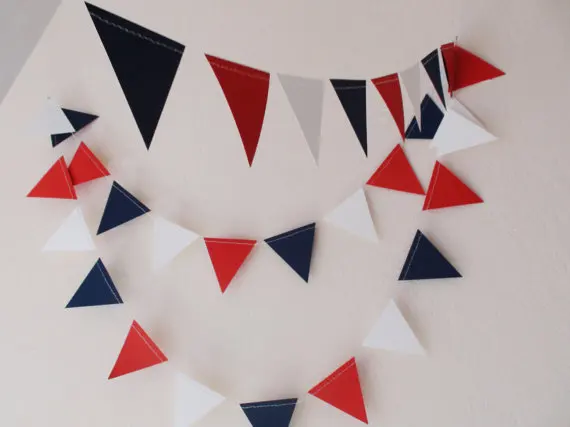 

Red White Blue flag Nautical garlands Party decoration, nursery decor