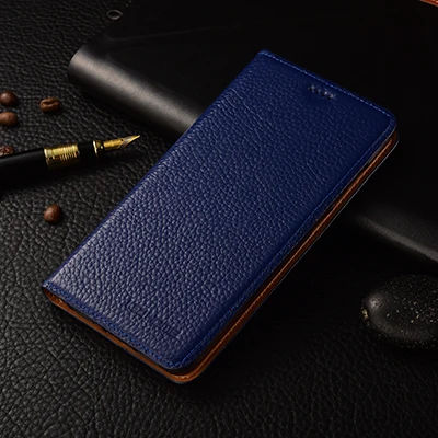 Xiaomi Mi Note 2 Чехол KEZiHOME личи Натуральная кожа флип Стенд кожаный чехол Капа для Xiaomi Mi Note2 Prime чехол для телефона s coque - Цвет: blue