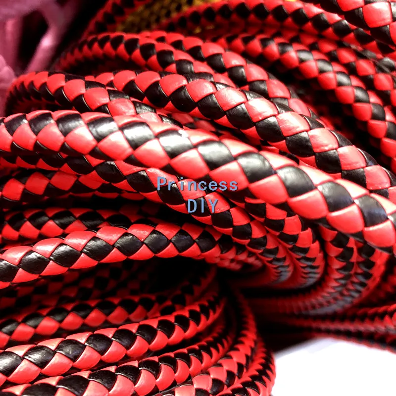 5 м/лот изготовление поиск ювелирных изделий красный черный 6 мм круглый плетеный