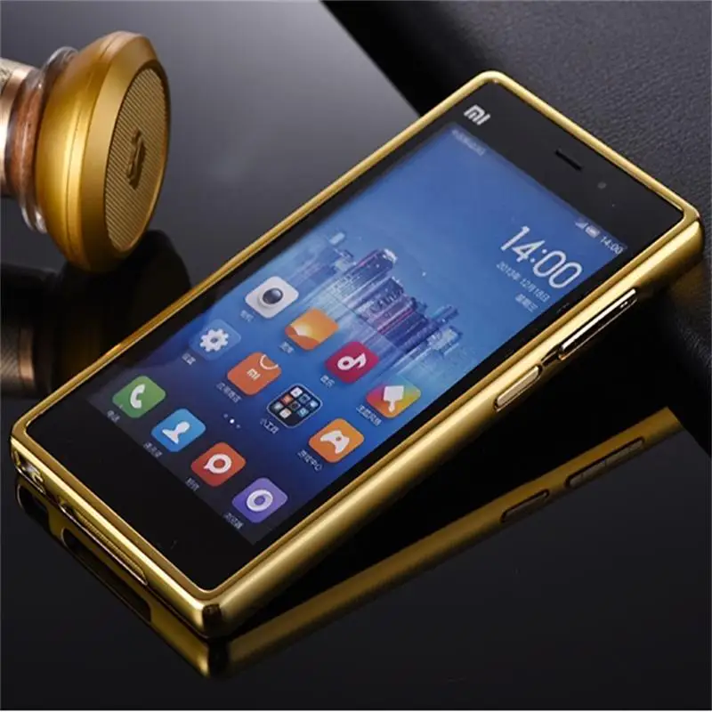 Xinchentech For Xiaomi Mi3 Case Luxury Mirror Metal +Acrylic Hard Back Cover 3 Fundas Phone Bag Accessory Capa |
