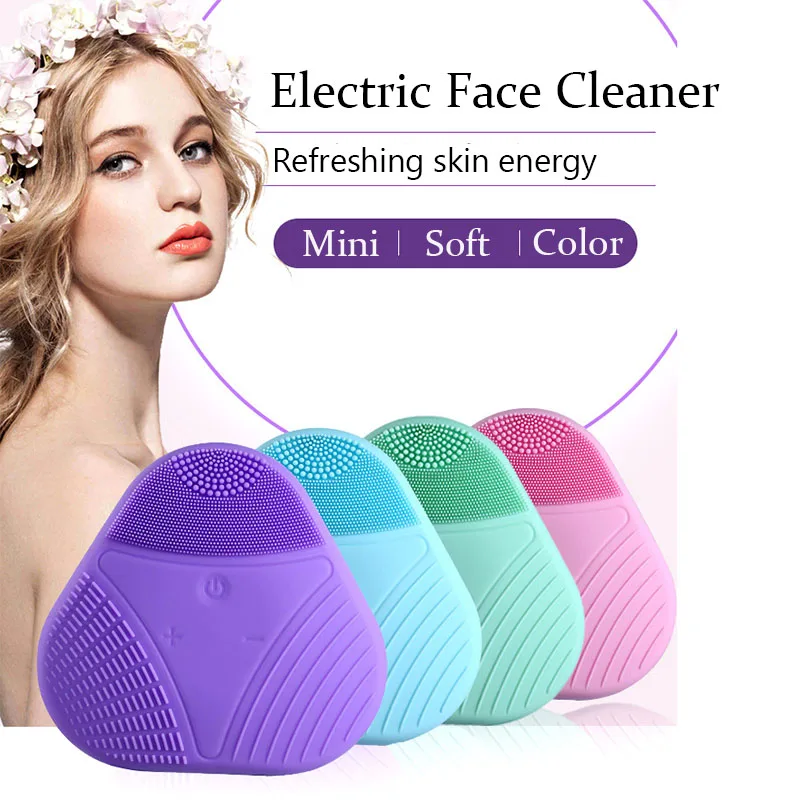 Mini Face Cleaning Electric Massage Brush Washing Machine Waterproof Silicone Cleansing Tools USB rechargeable face cleaner