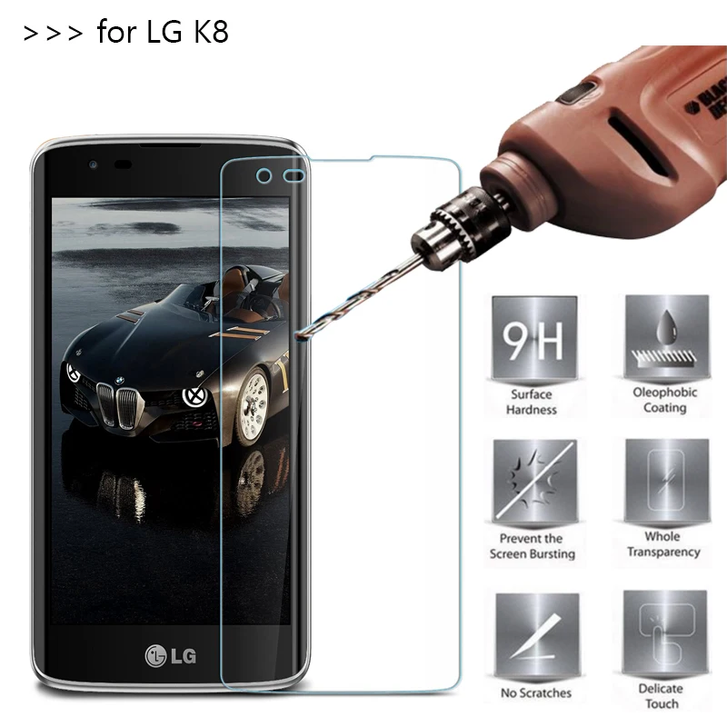 2.5D 0 26 мм 9H Премиум Закаленное стекло экран протектор для LG K8 Lte K350 K350E K350N K 8 4G