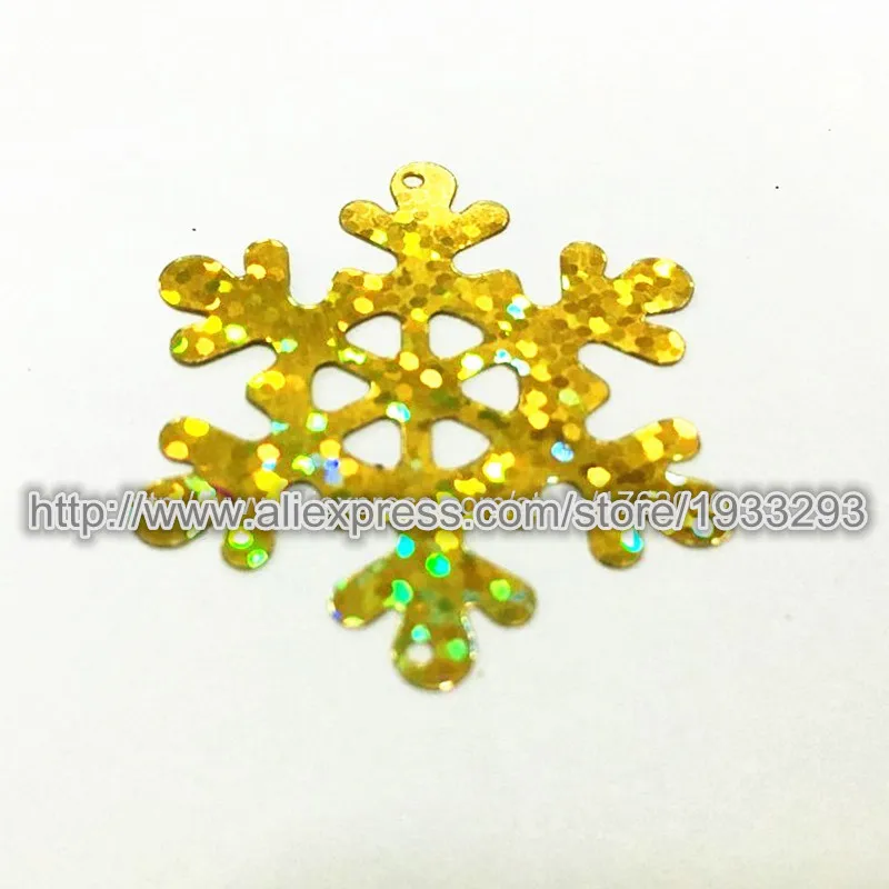 Плоские круглые голографические Блестки из ПВХ снежинка россыпью 40 мм 200