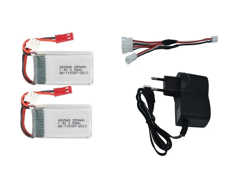 Сливовый 7,4 v 350mah 35C Lipo батарея для MJX X401H X402 JXD 515 515W 515V батарея и зарядное устройство RC Mini FPV Дрон Квадрокоптер вертолеты - Цвет: Сливовый