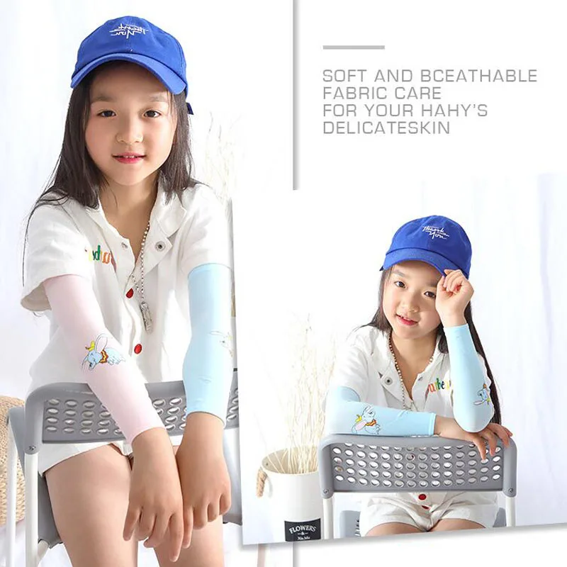 Child Sun Protection Arm Cooling Sleeve Cartoon Cuffs UV Protection Sleeves Breathable Running Arm Sleeves Kids