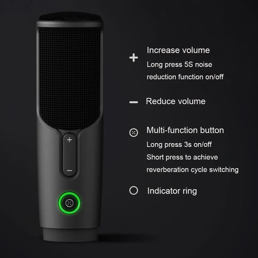 Xiaomi JUNLIN цифровой микрофон HD шумоподавление в реальном времени ухо возврат Профессиональный HIFI широко совместимый