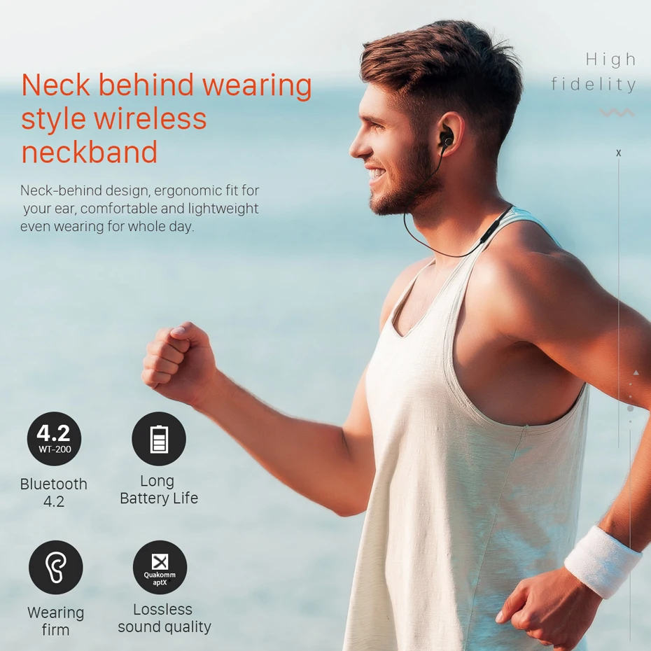 Новинка 2018 Bluetooth наушники HOCO ES11 стереонаушники вкладыши с крючком беспроводные