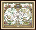 Набор для вышивки крестиком Joy Sunday с изображением старой карты мира DMC