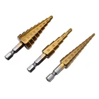 Сверла ступенчатые из быстрорежущей стали с титановым покрытием, 3-12 мм, 1 шт.