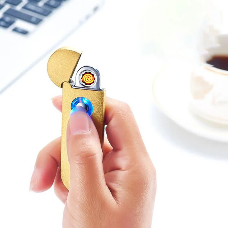 USB Зажигалка электронная Вольфрамовая турбо перезаряжаемая ветрозащитная для