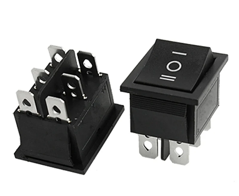 1 шт. KCD4 6 Pin черный кулисный переключатель ВКЛ-ВЫКЛ-на 3 позиции 16A 250VAC/20A 125VAC сбросить Мощность переключатель