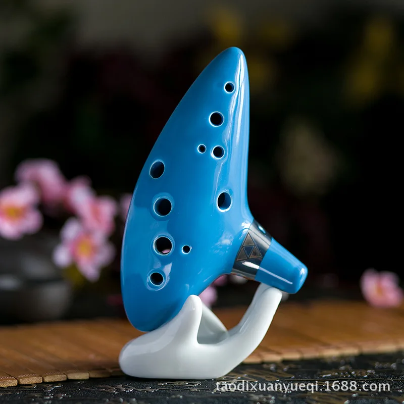 Небесно Голубой 12 отверстий alto C legend of zelda ocarina флейта интонация звук