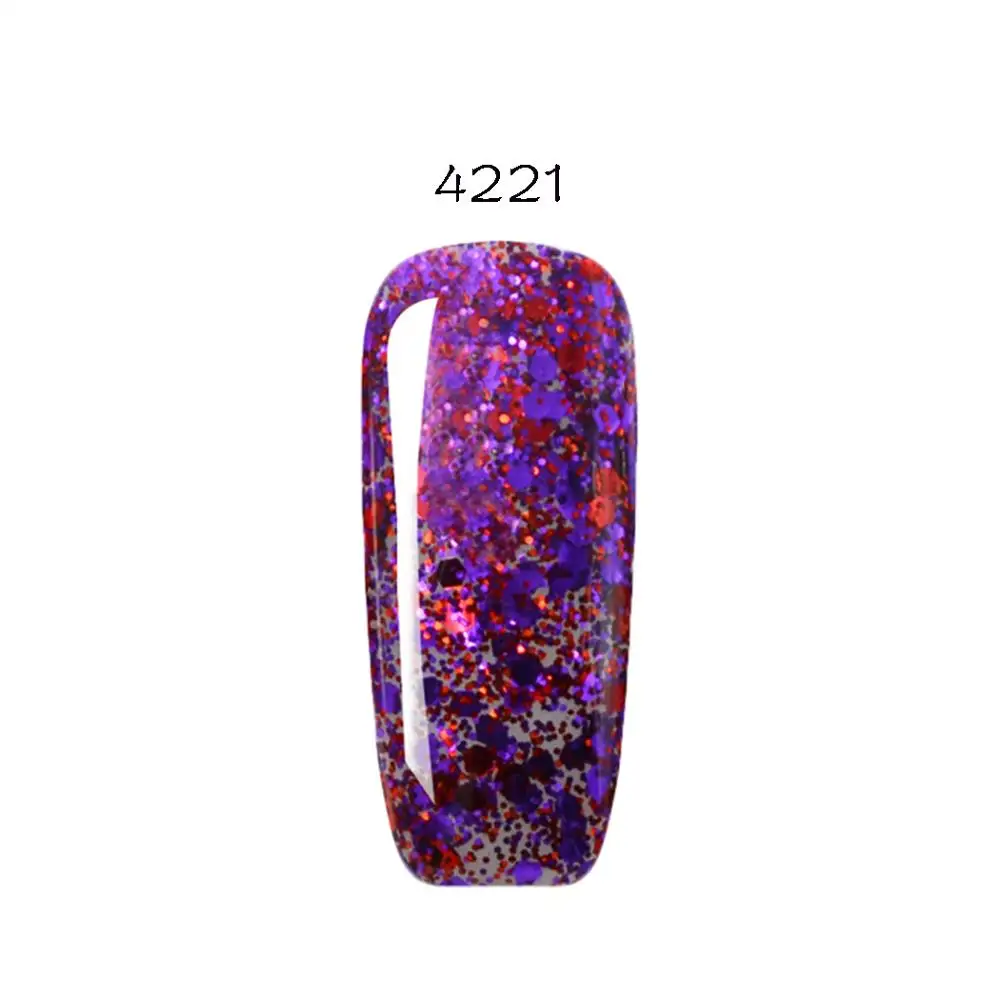 6 шт./компл. Алмазный Блеск Bling платины Soak Off UV Гель для ногтей Роскошные блестящие