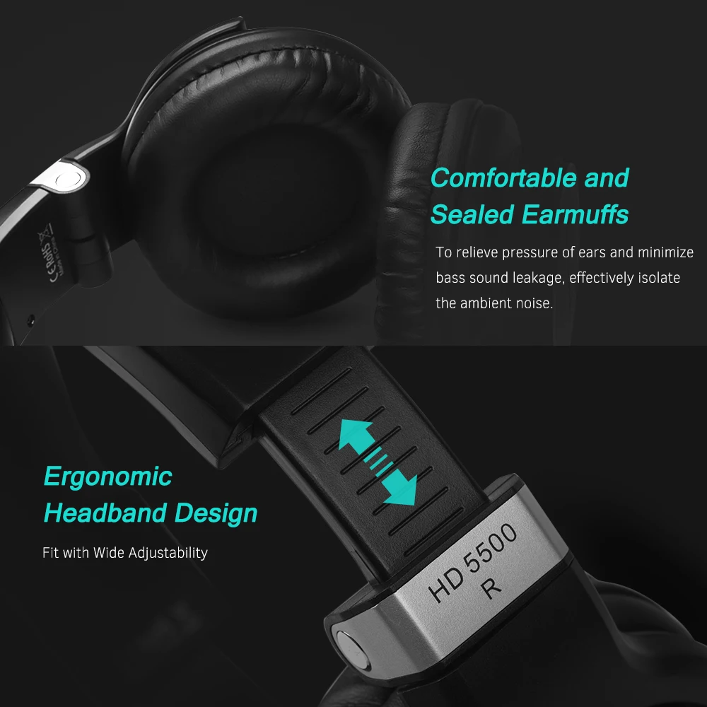 TAKSTAR HD 5500 профессиональные студийные диджейские Наушники Накладные наушники с шумоподавлением Проводная гарнитура для мониторинга музыки