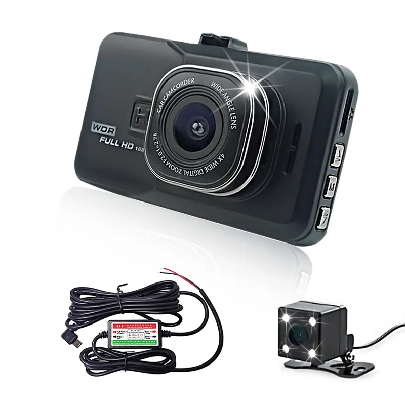 JUEFAN регистратор Автомобильная камера DVR 1080P HD 120 градусов Dvr Автомобильная камера в зеркале двойная камера объектив с камерой заднего вида Dashcam