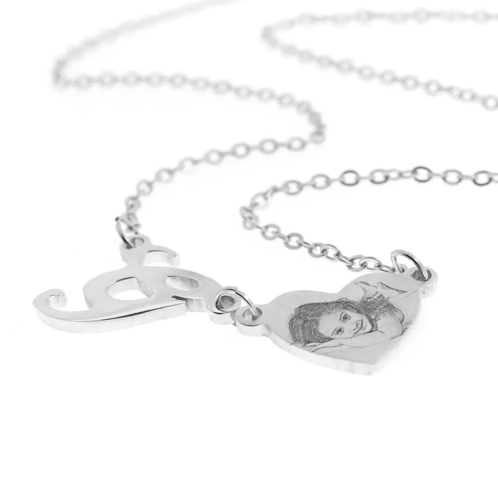 Ожерелье с гравировкой персонализированное ожерелье фото ювелирные изделия