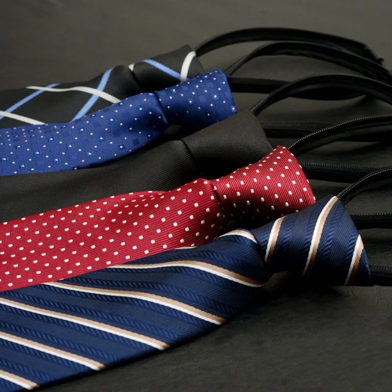 Мужской галстук на молнии легко тянуть ленивый 8 см классический в полоску для