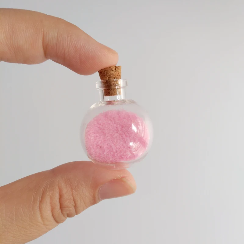 7ml Medium Ball shaped glass bottle with cork 27*32mm Small wish glass vials clear Pendant Decorative bottle 50pcs/lot