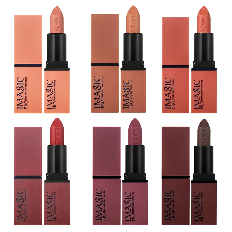 Imagic бархат матовая Губная Помада Make Up 6 Колос Пигмент Долгое batom красный ню Водонепроницаемый Губная помада S Красота губ coametic Макияж