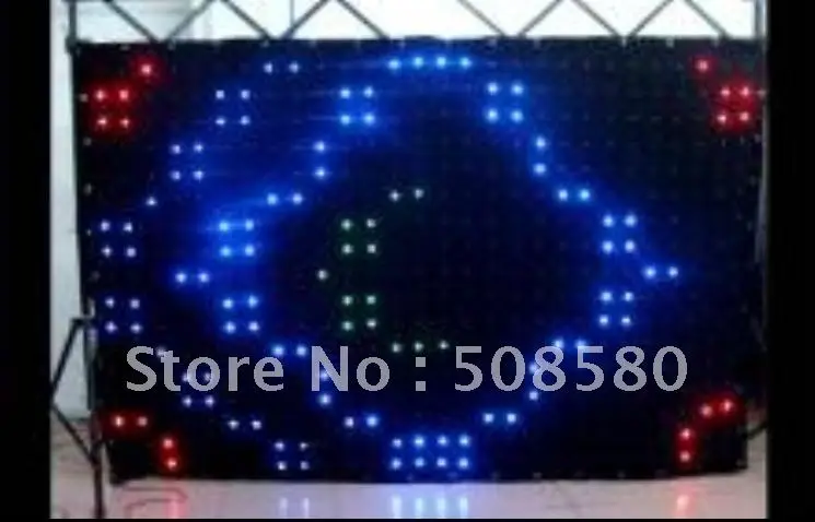 1x2 м RGB LED видео занавес SMD 5050/огнеупорная велюровая ткань 66 шт. + контроллер 7CHS SD &amp