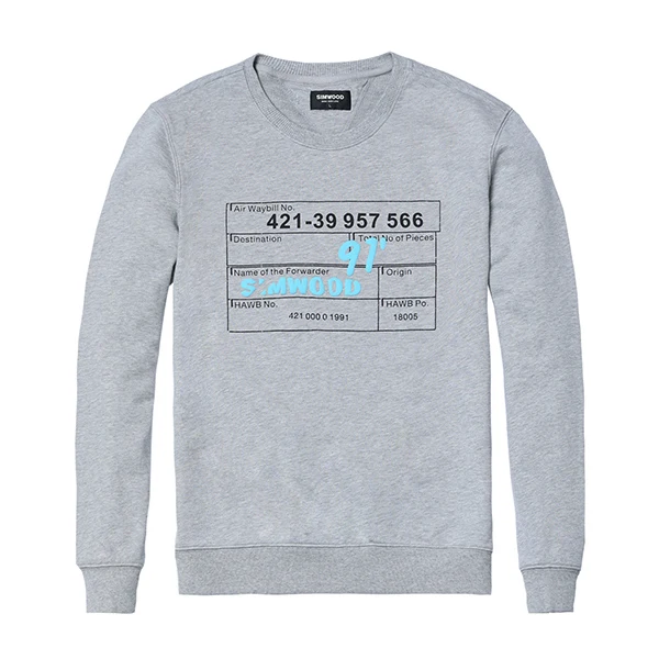 floral grey Мужское худи из хлопка SIMWOOD, модный пуловер с принтом в стиле хип-хоп, брендовая уличная одежда, модель 180365 на осень и зиму - Цвет: floral grey