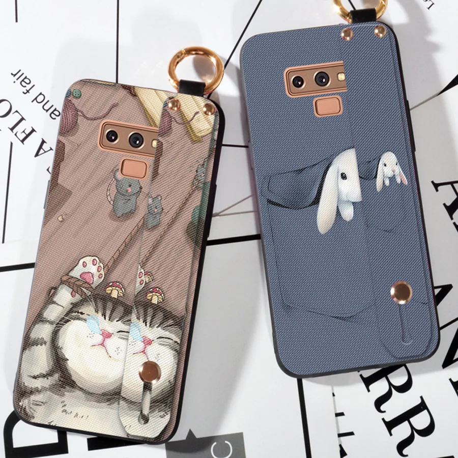 Кот», «кролик» ТПУ кейс для samsung galaxy A20 30 50 60 40 70 M20 s8 s9 s10 plus note 8 9 чехол милый мультяшный браслет в виде ракушки