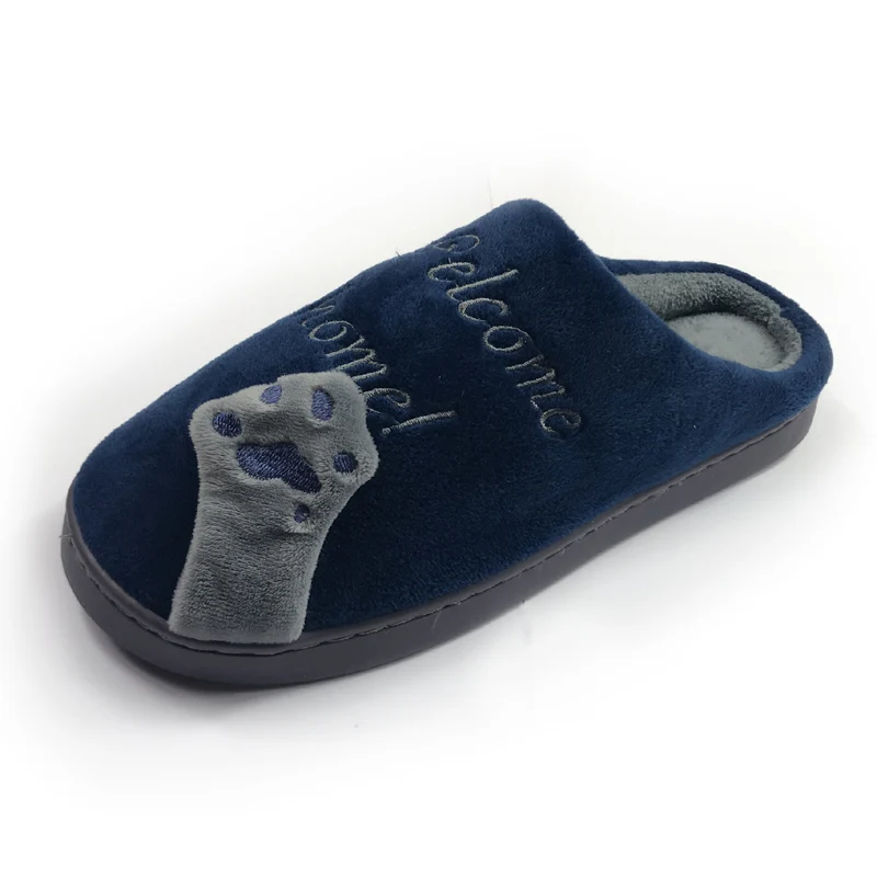 Женские зимние домашние тапочки домашняя обувь с мультяшным котом Нескользящие