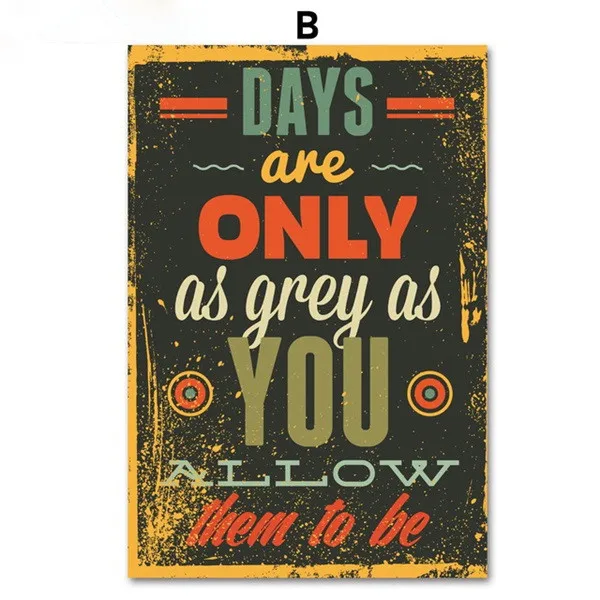 Gohipang Motivational Typography Life Quotes A4 Vintage Retro Art Prints Poster Hippie Wall Pictures Canvas Painting Home Decor