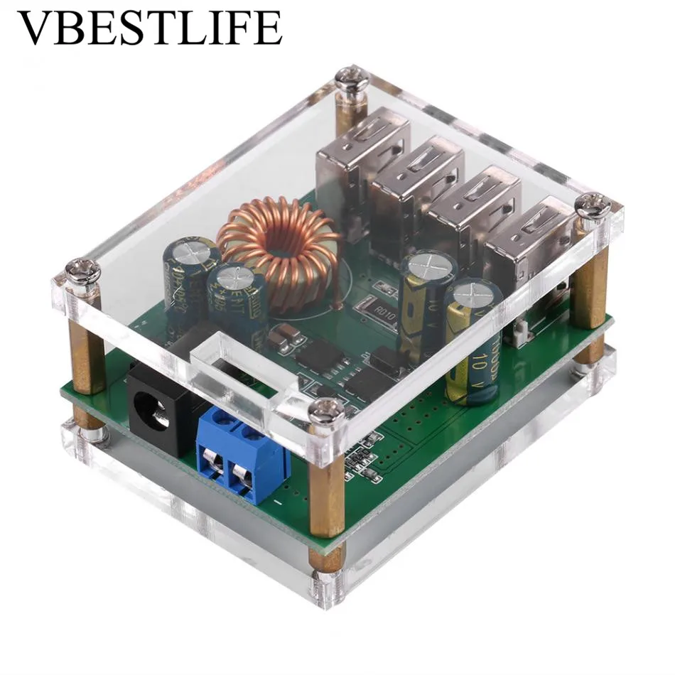 DC понижающий модуль Выход преобразователь 7 60 В до 5 5А 4USB Регулируемый блок