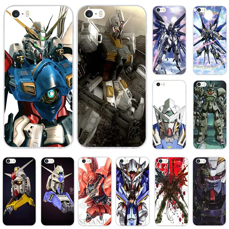 Cartoon Games Gundam Soft Clear TPU Silicon Mobile Phone Case For iphone 4 4s 5 5s se 6 6s plus 7 7plus 8 8plus X XR XS MAX | Мобильные