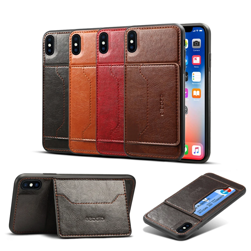 Чехол для iPhone 8 Plus Роскошный кожаный чехол для iPhone XS Max чехол держатель для карт Стенд чехол для телефона для iPhone 6 7 8 Plus XS XR Caque