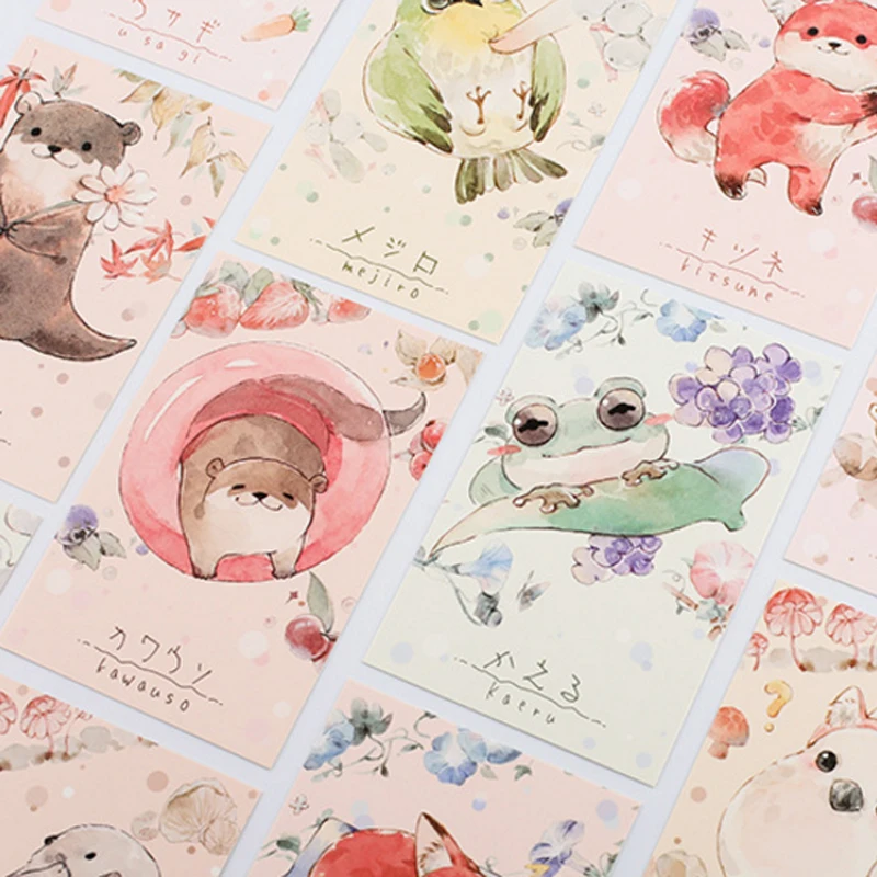 30 шт./лот Kawaii Маленькая открытка для двора розовые милые открытки с животными
