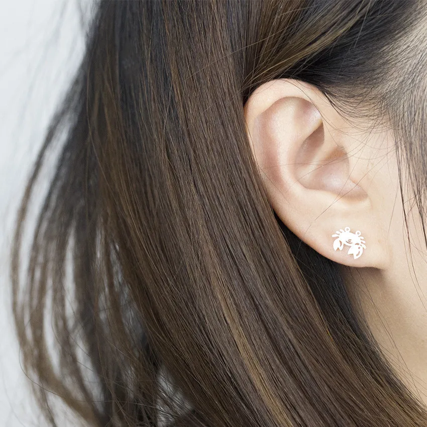 Женские серьги крабы из нержавеющей стали золотого цвета|animal stud earrings|fashion earringsstud