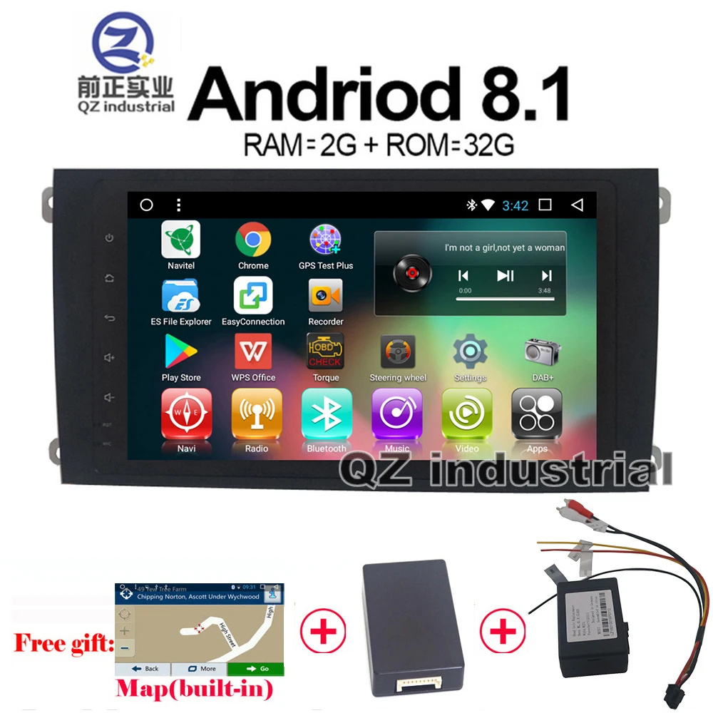 QZ промышленный HD 9 &quotAndroid 8 1 T3 для Porsche Cayenne автомобильный dvd плеер с коробкой из